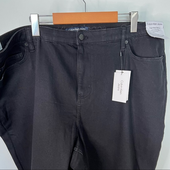 NEW Calvin Klein Women's Black High Rise Skinny Jeans Soft Repreve Plus Size 22W - Picture 8 of 10
